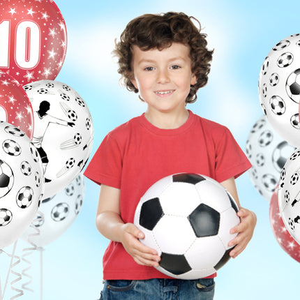 Globos Fútbol Blanco 30cm 6pcs