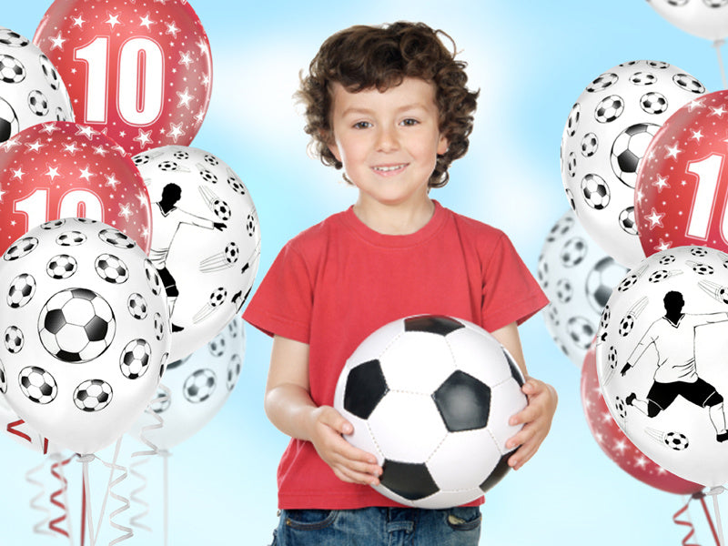 Globos Fútbol Blanco 30cm 6pcs