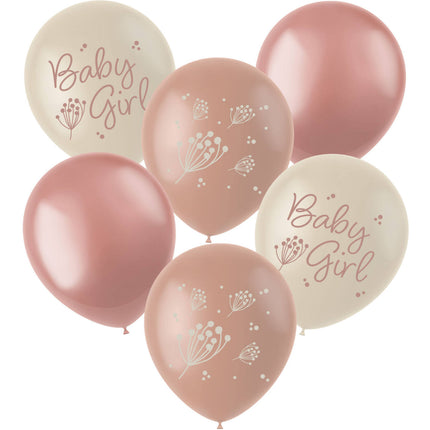 Globos de Nacimiento Babygirl 33cm 6pcs