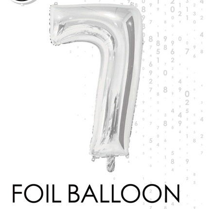 Globo de foil Figura 7 Plata 66cm