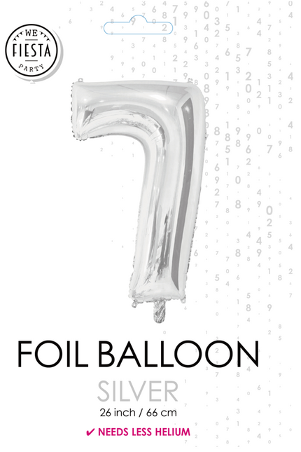 Globo de foil Figura 7 Plata 66cm