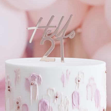 Rose Gold Cake topper 21 Años 10m