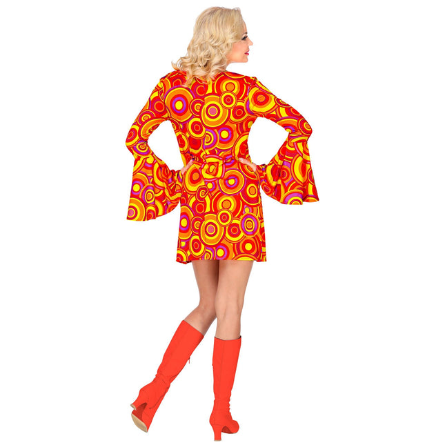 Disco 70S Vestido Naranja Señoras