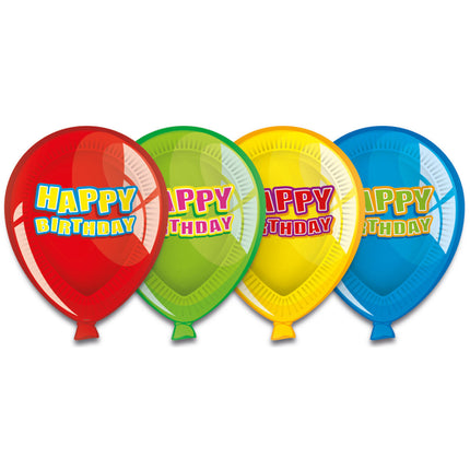 Platos Globos Feliz Cumpleaños 23cm 6pcs