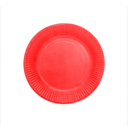 Platos Rojos Papel 23cm 8ud