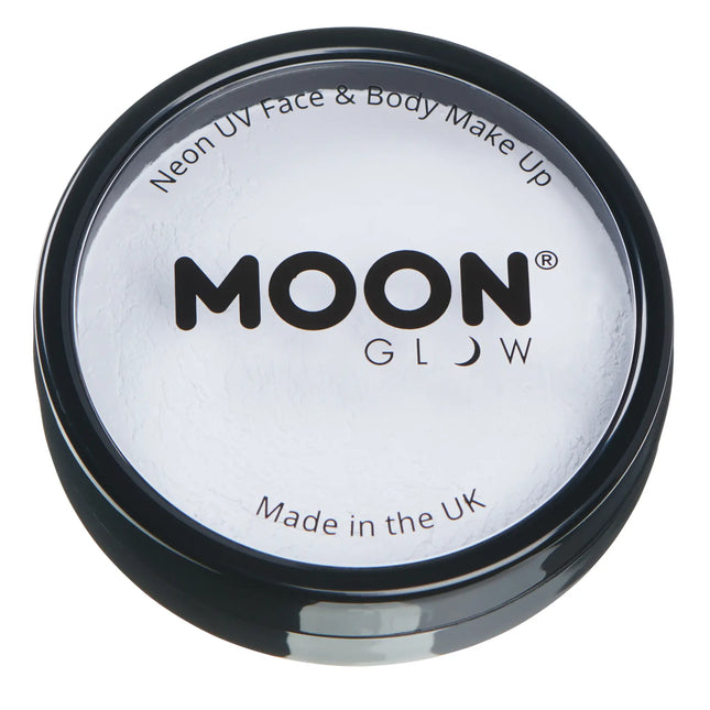 Moon Glow Neon UV Pro Pintura Facial Cake Pots Blanco 36g