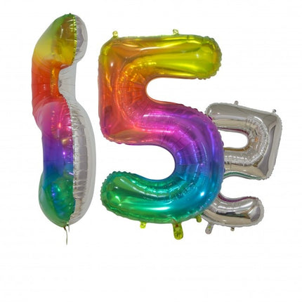 Globo foil Figura 5 Arco Iris Transparente 66cm