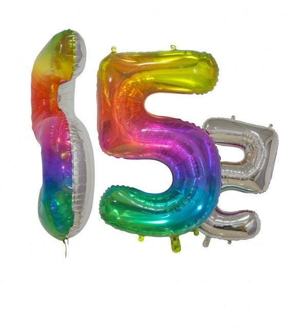 Globo foil Figura 5 Arco Iris Transparente 66cm