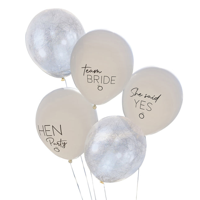 Globos Boda Equipo Novia 30cm 5pcs