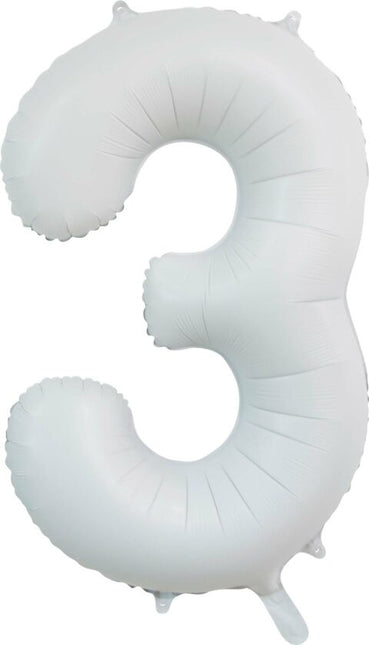 Globo Figura Blanco 3 Años Brillo 86cm