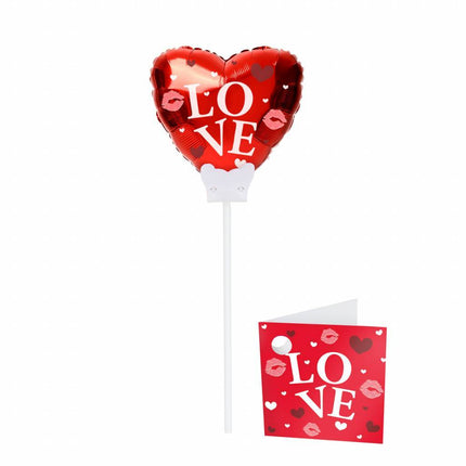 Globo Corazón Amor Mini 15cm con Tarjeta