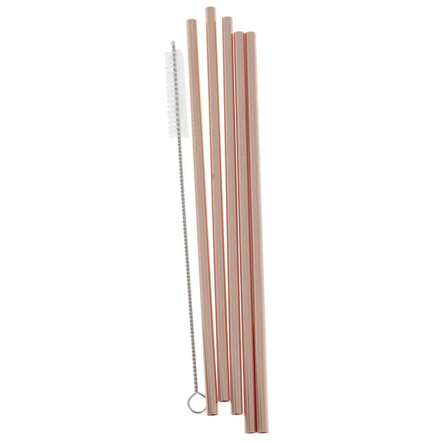 Pajitas Oro Rosa Metalizadas 20cm 6pcs