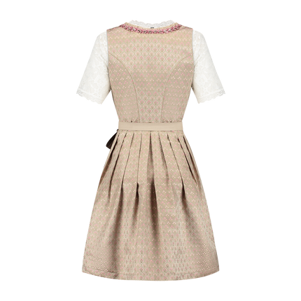 Vestido Dirndl Rosa Dorado Oktoberfest Señoras 2 Piezas