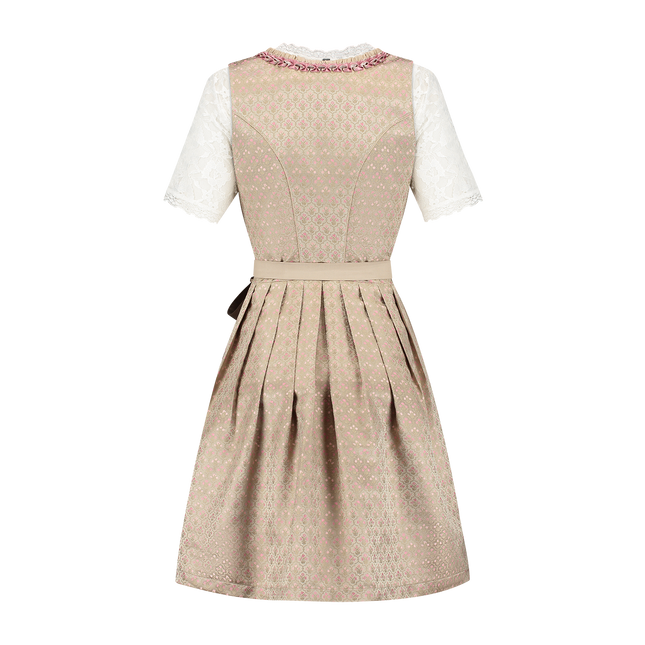 Vestido Dirndl Rosa Dorado Oktoberfest Señoras 2 Piezas