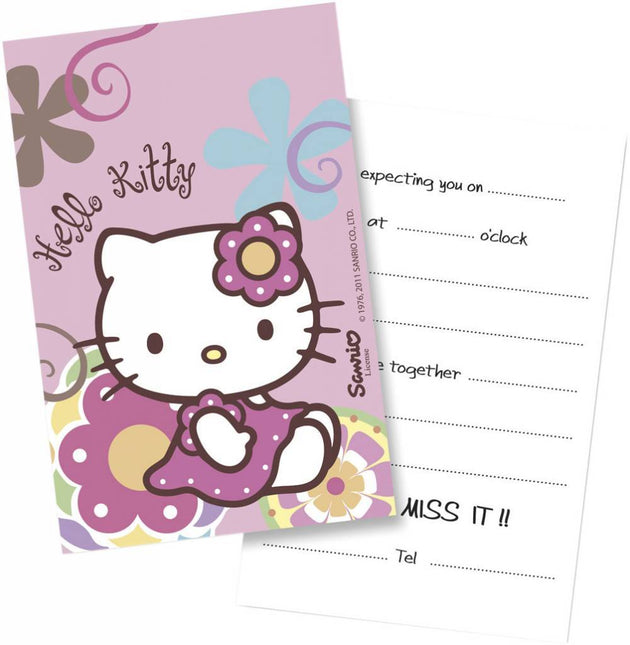 Hello Kitty Invitaciones Decoración 6pcs