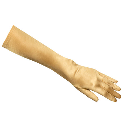 Guantes Largos Satinados Oro