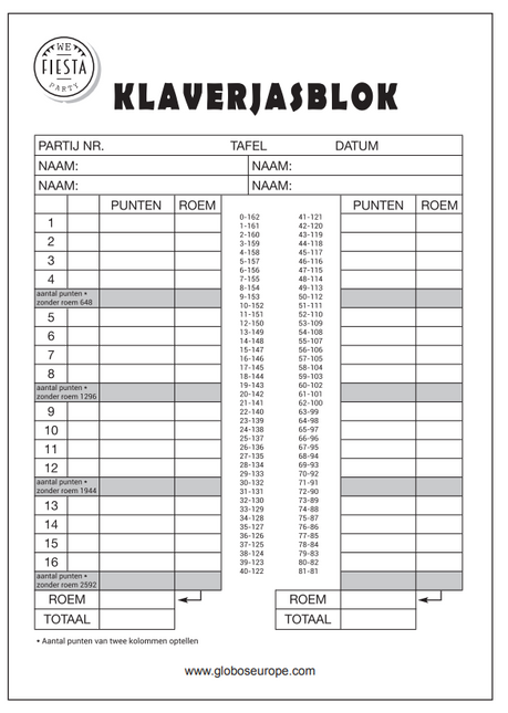 Bloc de notas Klaverjas 21cm 50 páginas