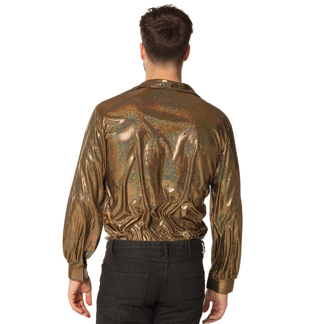 Blusa Disco Oro Hombre Purpurina