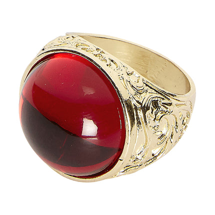 Anillo De Oro Con Piedra Roja