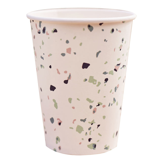 Vasos Rosa Confeti 266ml 8pcs