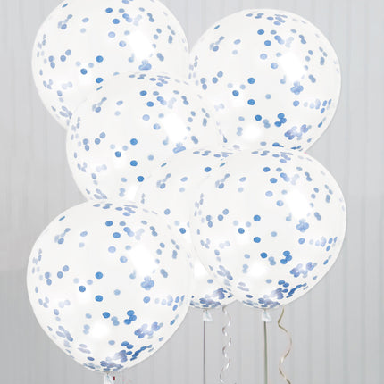 Globos Confeti Azul 30cm 6pcs