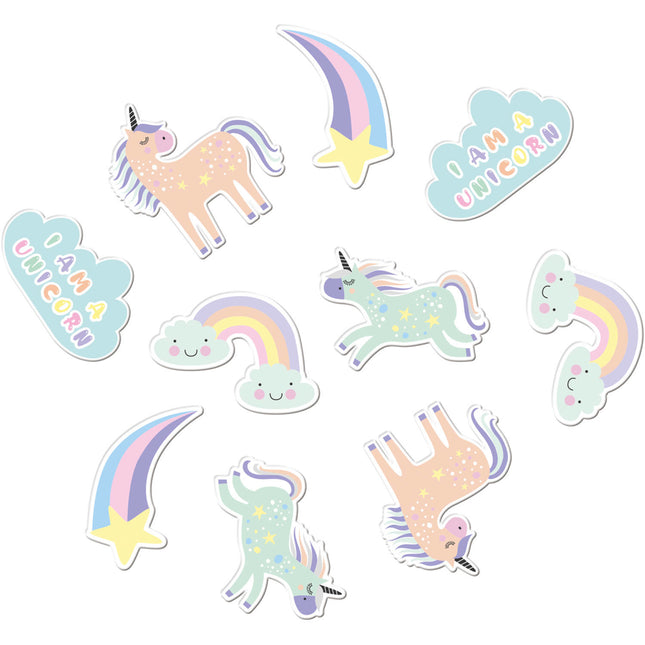 Unicornio Mesa Confeti Arco Iris Xl 45pcs