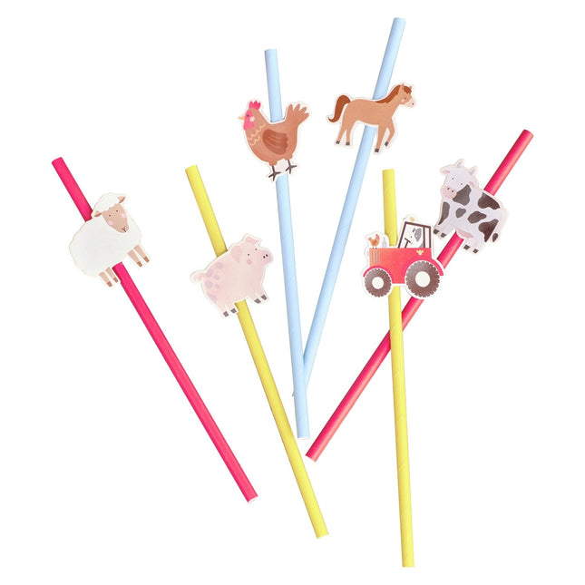 Pajitas Granja 19.5cm 16pcs