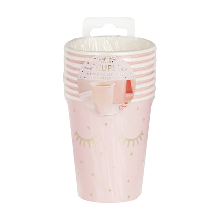 Pestañas Taza Rosa 250ml 8uds.