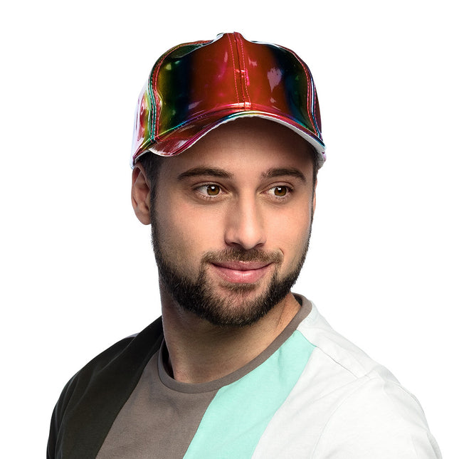 Gorra Holográfica Arco Iris Ajustable 26cm