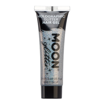 Gel para el pelo con purpurina holográfica Moon Glitter Plata 20ml