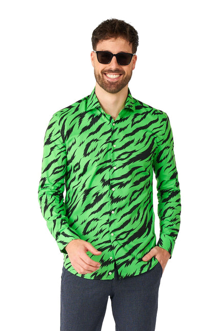 Camisa Verde Tigre Hombre OppoSuits