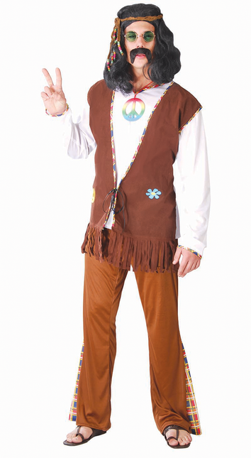 Disfraz de hippie marrón