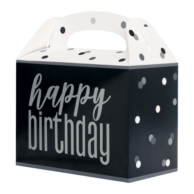 Happy Birthday Cajas de regalo Negro 6pcs