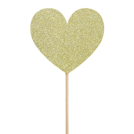 Cake topper Corazones Oro 6pcs