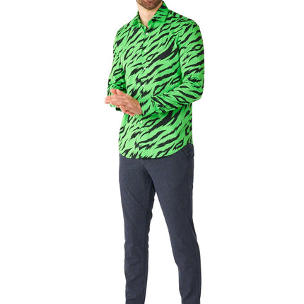 Camisa Verde Tigre Hombre OppoSuits