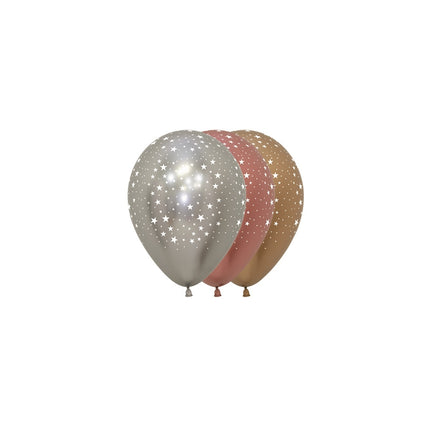 Globos Estrellas Reflex Mix 12cm 50pcs