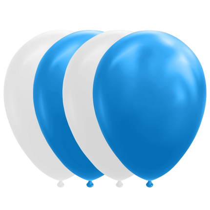 Globos Blancos Azules 30cm 10pcs