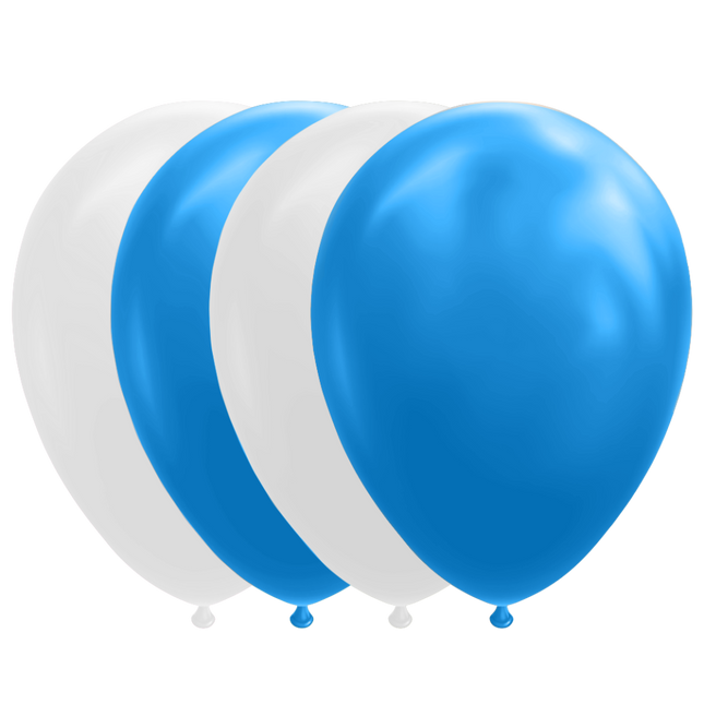 Globos Blancos Azules 30cm 10pcs