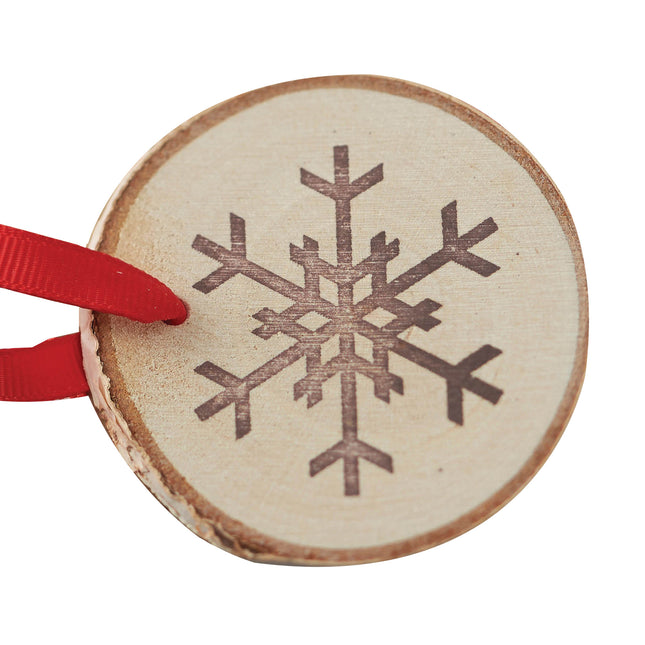 Decoración Colgante Copo de Nieve Madera 6pcs