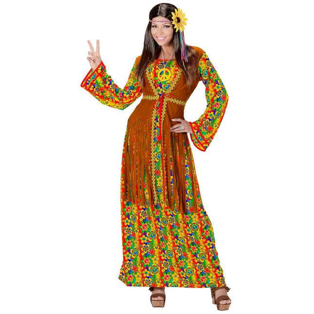 Vestido Hippie 60S Mujer Con Chaleco