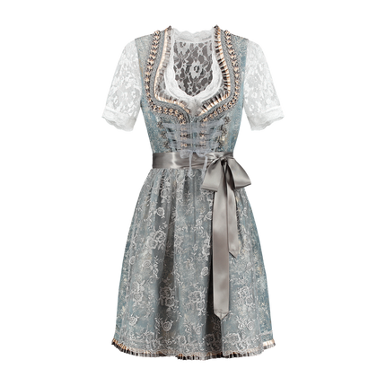 Oro Plata Vestido Dirndl Oktoberfest Señoras 2 Piezas