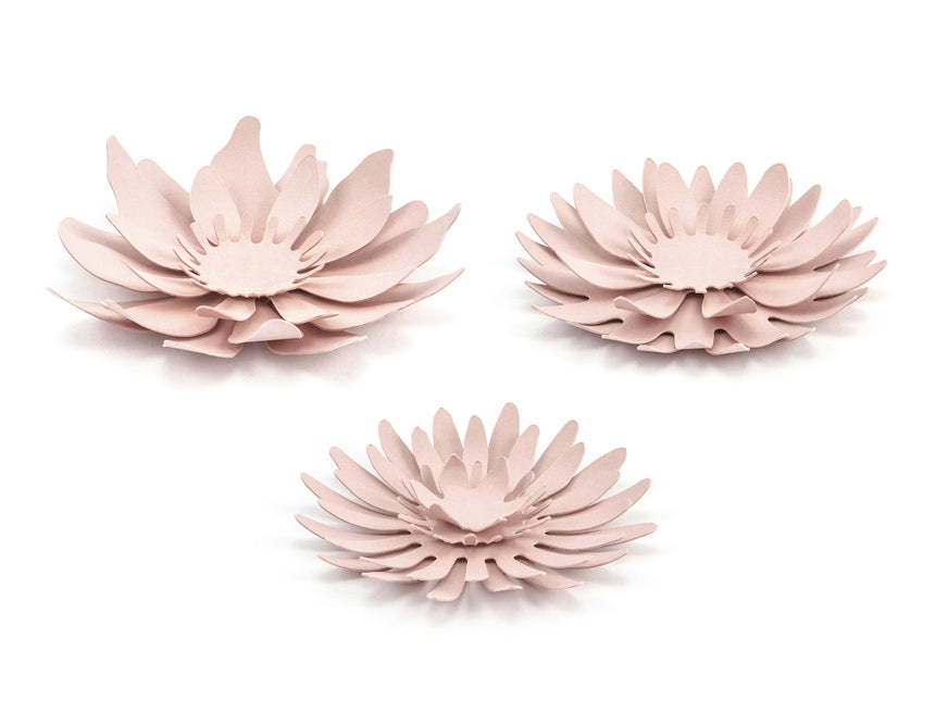 Flores de Papel Rosa Pastel 3pcs