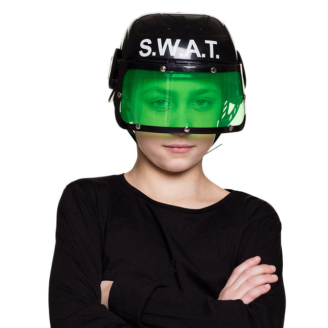 Casco infantil Swat Negro Verde