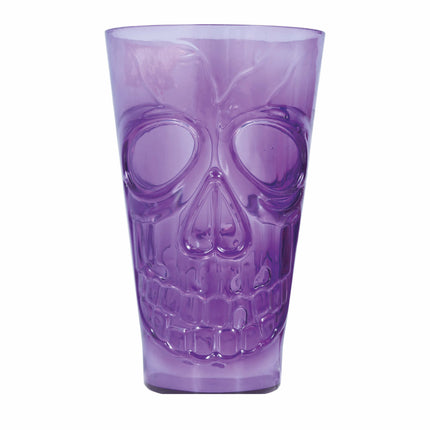 Calavera de cristal morada de Halloween 15cm