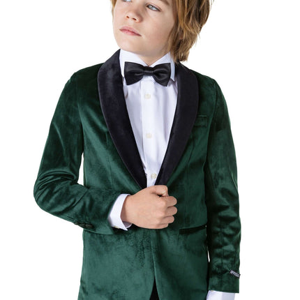 Blazer de terciopelo verde oscuro chico OppoSuits