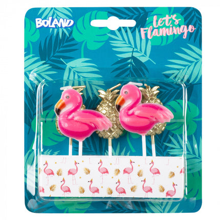 Juego de velas Hawaii Flamingo 7cm 5 piezas