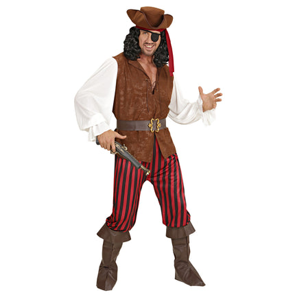 Traje pirata Marrón Rojo Hombre