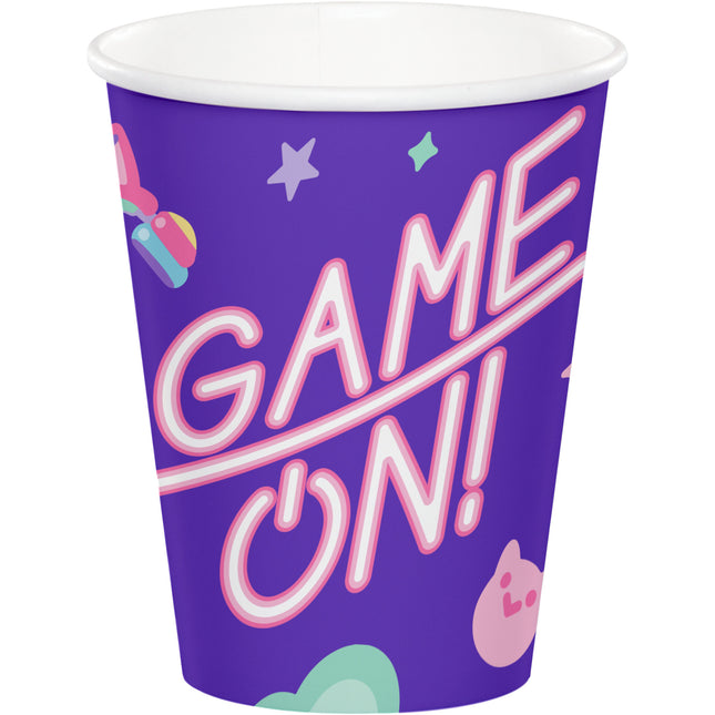 ¡Vasos para fiestas de juegos Game On! 256ml 8uds