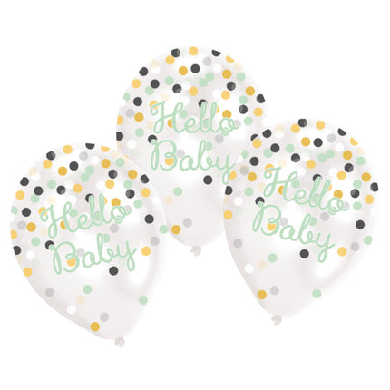 Globos Hello Baby Confetti 27.5cm 6pcs