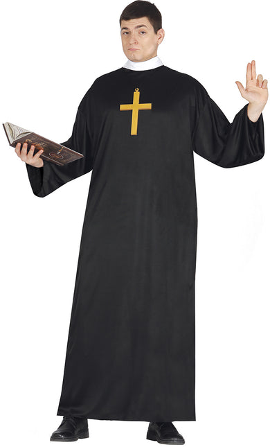 Disfraz de Sacerdote Sacerdote Negro para Hombre